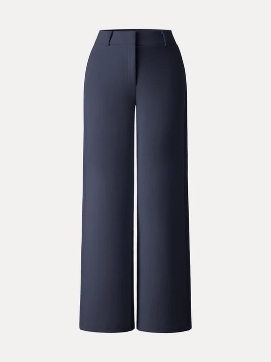 OGL Pants - OGL Stretchy Mid Rise Fly-Front Wide Leg Trouser